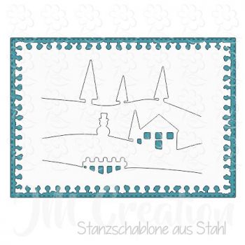 Stanzschablone - Mini-Winterlandschaft + Notizzettel A6